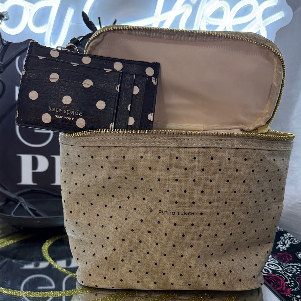 Kate Spade Black and Cream Dot Cosmetic Bag Duo - Picture 15 of 16